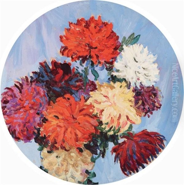 Dahlias Oil Painting by Alexandre Altmann