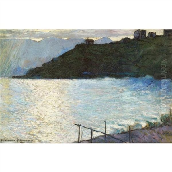 Rain Clouds Over The Bay Oil Painting by Alexandre Altmann