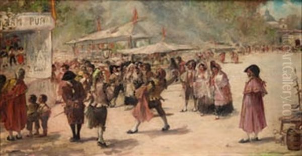 Verbena En San Antonio De La Florida Oil Painting by Emilio Alvarez Diaz