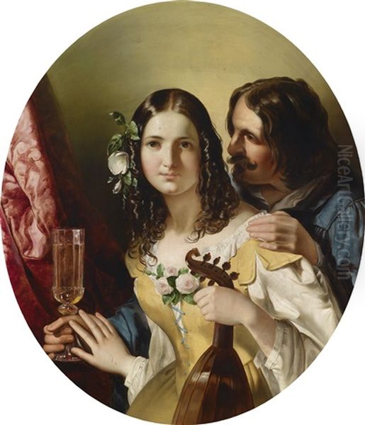 Wein, Weib Und Gesang Oil Painting by Friedrich von Amerling