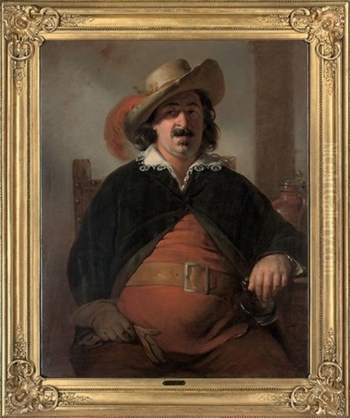 The Painter Ignaz Raffalt As Falstaff Oil Painting by Friedrich von Amerling