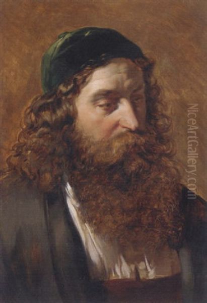 A Rabbi Oil Painting by Friedrich von Amerling