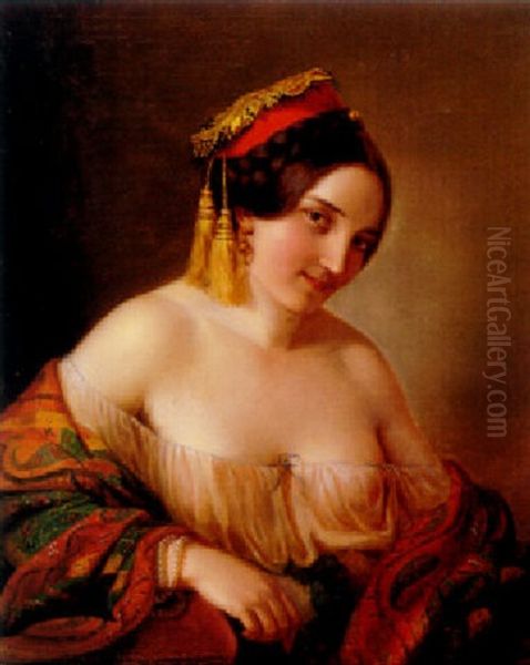 A Gypsy Girl Oil Painting by Friedrich von Amerling