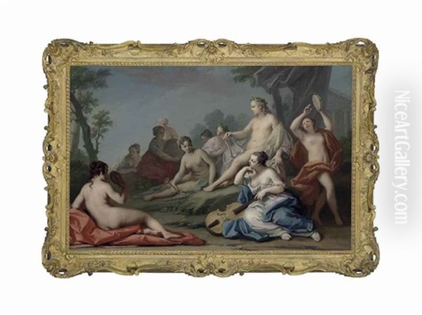 Apollo And The Muses Oil Painting by Jacopo Amigoni