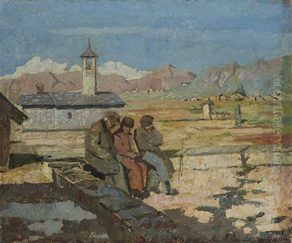 Chiacchere Dopo La Messa Oil Painting by Giuseppe Amisani