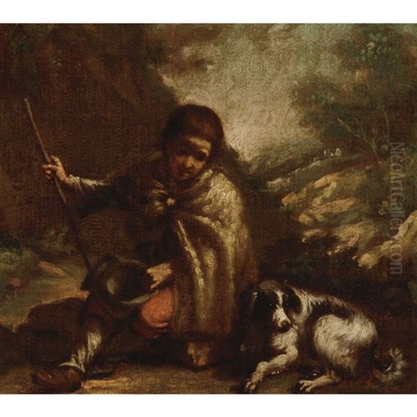 Tobit With His Dog Oil Painting by Antonio Mercurio Amorosi