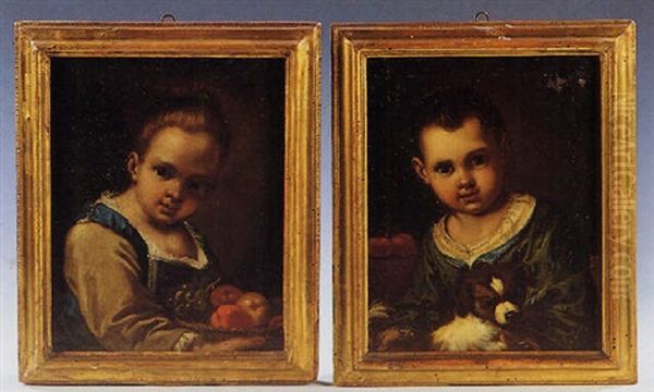 Fanciulla Con Cesto Di Frutta Oil Painting by Antonio Mercurio Amorosi