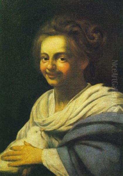 Giovane Con Colomba Oil Painting by Antonio Mercurio Amorosi
