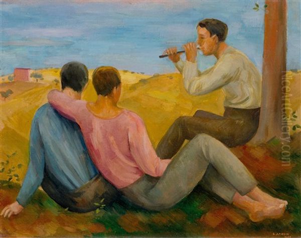 Three Musicians Oil Painting by Robert Amrein