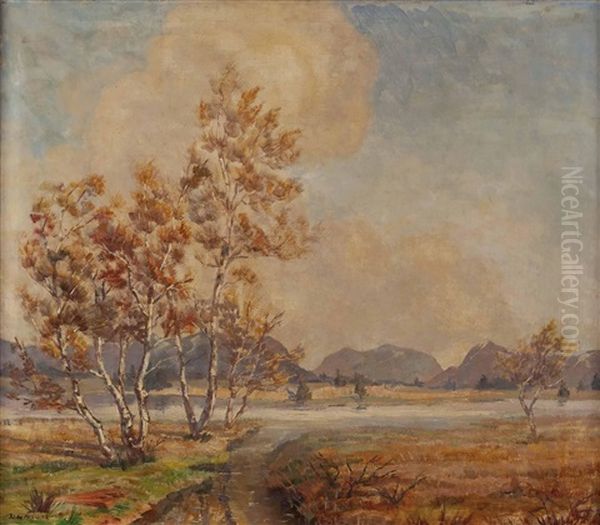 Flusslandschaft Oil Painting by Joan Anacker