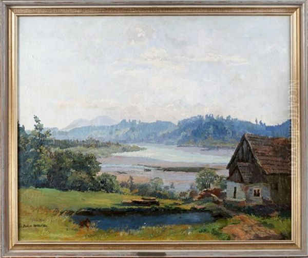 Einode An Der Isar Oil Painting by Joan Anacker