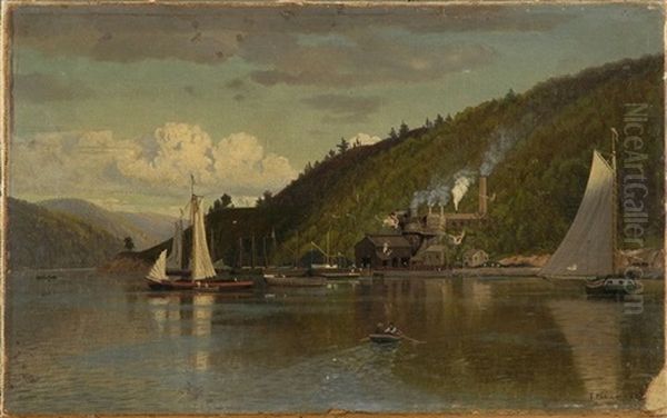 Factory On The Hudson Oil Painting by Frank Anderson