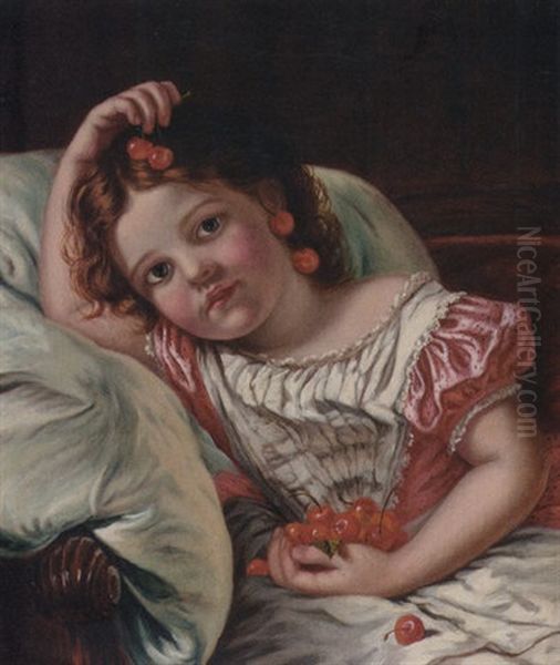 Cherry Ripe Oil Painting by Sophie Anderson