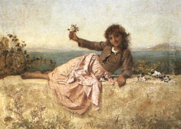 Young Flower Seller Oil Painting by Sophie Anderson