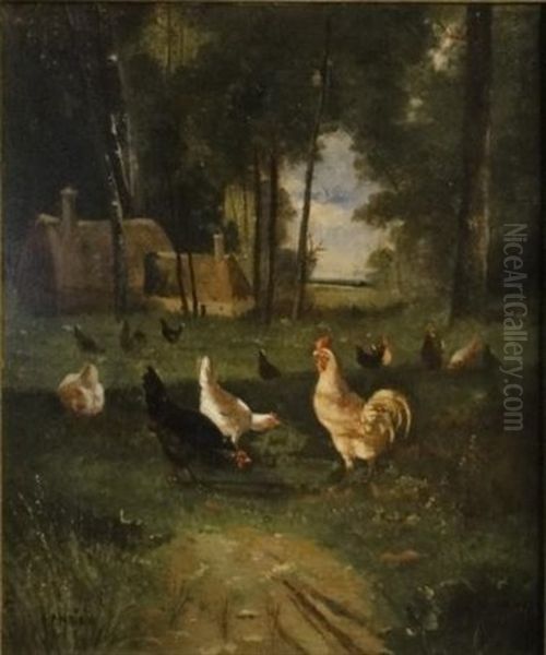 La Basse Cour Oil Painting by Jules Andre