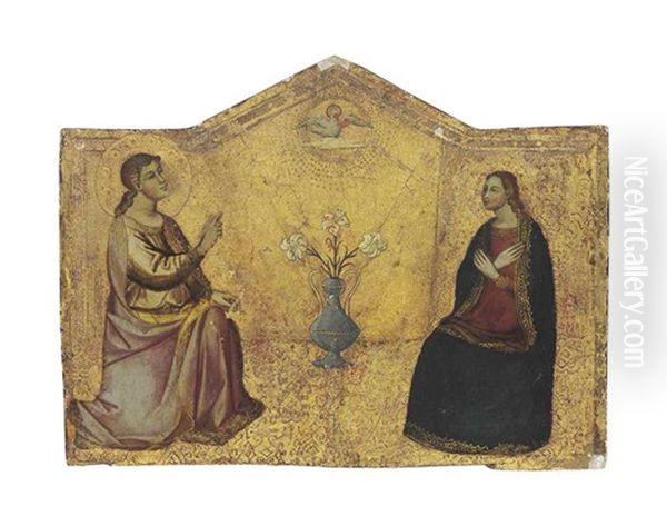 The Annunciation Oil Painting by  Andrea da Firenze (Giusto Manzini)