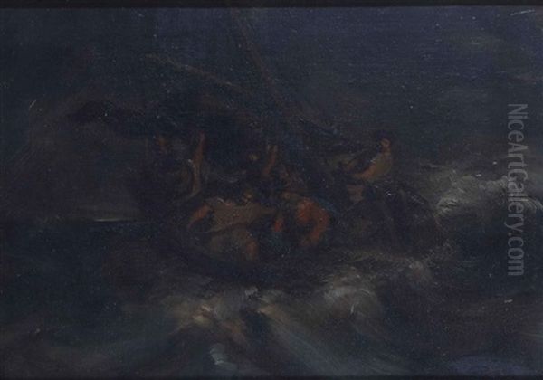 Le Christ Priant Pendant La Tempete Oil Painting by Pierre Andrieu
