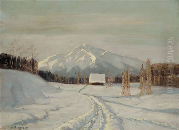 Winterlandschaft Oil Painting by Max Angerer