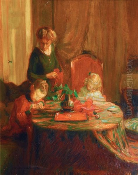 School Works Oil Painting by Hermann Angermeyer