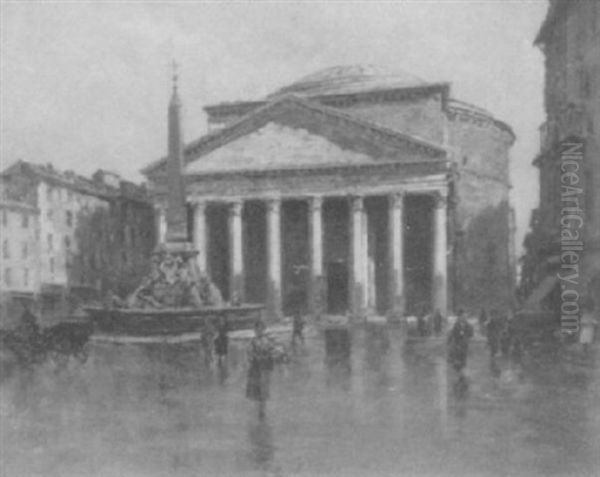 City Square Oil Painting by Filippo Anivitti