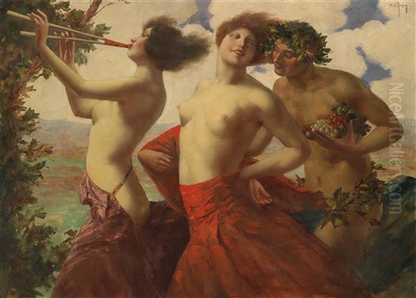 Bacchantenzug Oil Painting by Eduard Ansen-Hofmann