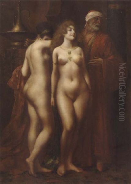 Harem Scene Oil Painting by Eugene Ansen-Hofmann
