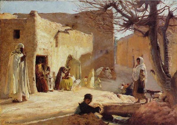 Au Sud De L'algerie Oil Painting by Louis Joseph Anthonissen