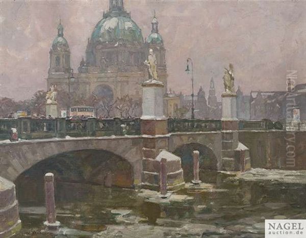 Berliner Dom Mit Schlosbrucke Oil Painting by Otto Antoine