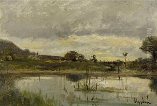 Uferlandschaft Oil Painting by Louis Appian