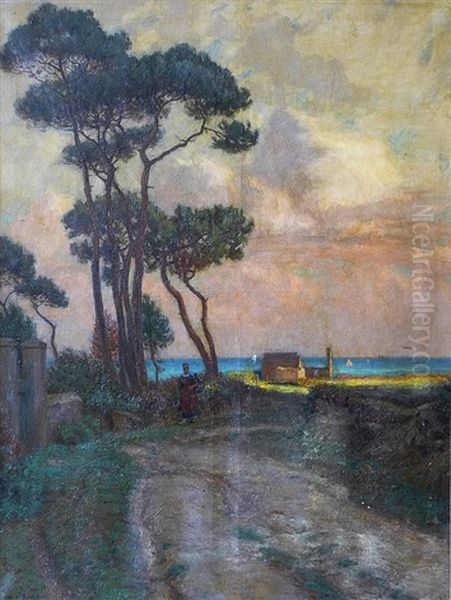 Krajina V Provence Oil Painting by Eugene D' Argence