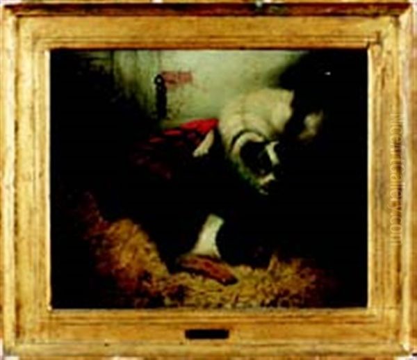 Chiens De Chasse, Dans L'action (2 Works) Oil Painting by George Armfield