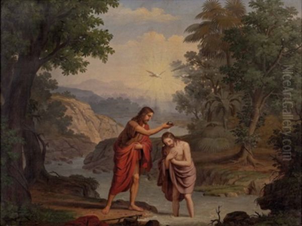 Taufe Jesu Oil Painting by Josef Arnold the Elder