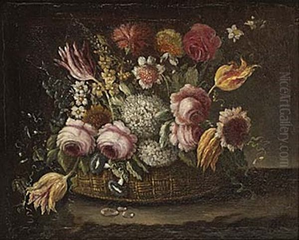 Blomsterkorg Oil Painting by Bartholomeus Assteyn