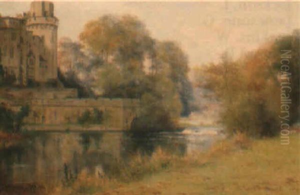 The Moat Oil Painting by Georgina M. de l' Aubiniere