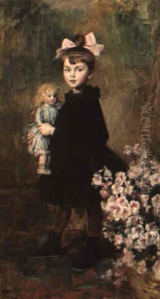 The New Doll Oil Painting by Albert Aublet