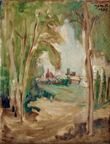 Landscape With Trees Oil Painting by Aharon Avni