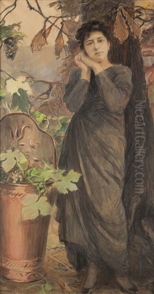 Portret Jesienny Oil Painting by Teodor Axentowicz