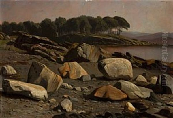 Strandparti Oil Painting by Knud (Andreassen) Baade