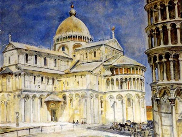Il Duomo Di Pisa Oil Painting by Mario Bacchelli