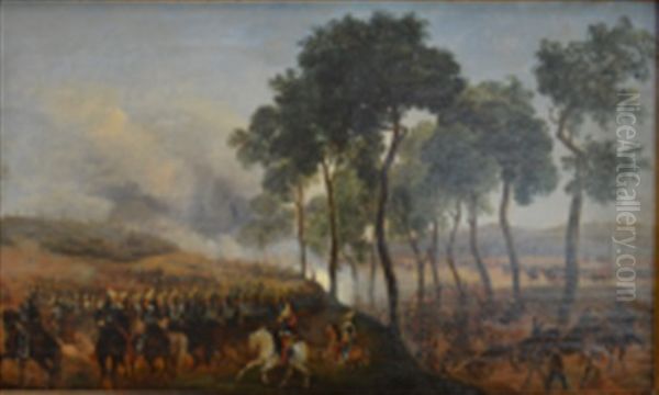 Petite Guerre A Monchy, Duc D'orleans, Compiegne Oil Painting by Prosper Baccuet
