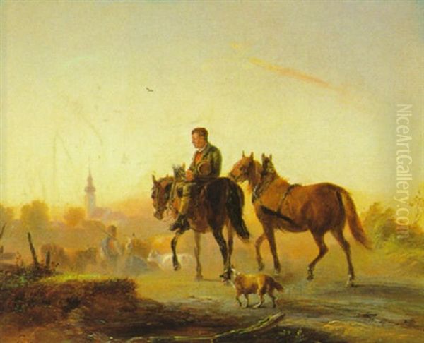 Am Heimweg Von Der Feldarbeit Oil Painting by Alois Bach