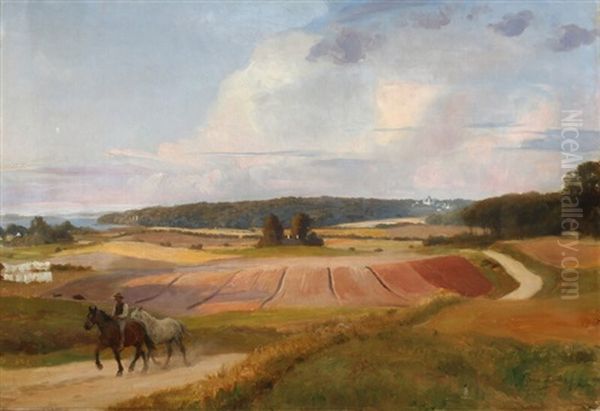 Hestene Rides Hjem Oil Painting by Otto Bache