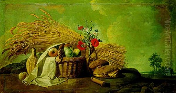 An Allegory Of Summer: Still Life Oil Painting by Jean-Jacques Bachelier