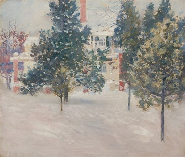 Hatch House Oil Painting by Otto Henry Bacher