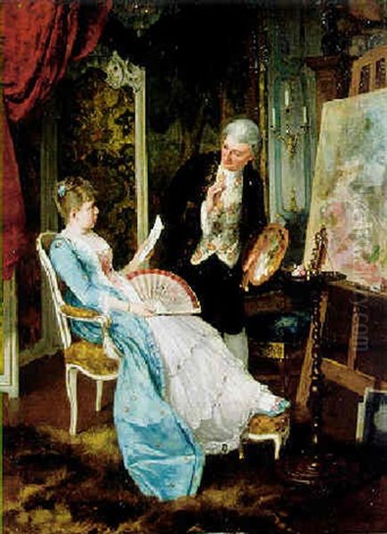 In The Studio Oil Painting by Hans Bachmann