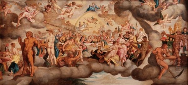 Le Festin Des Dieux Oil Painting by Jacob De Backer