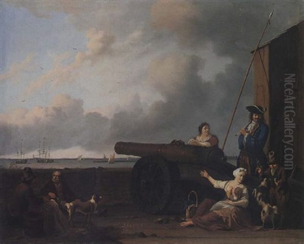On The Blaauwhoofd At Amsterdam Oil Painting by Ludolf Backhuysen the Elder