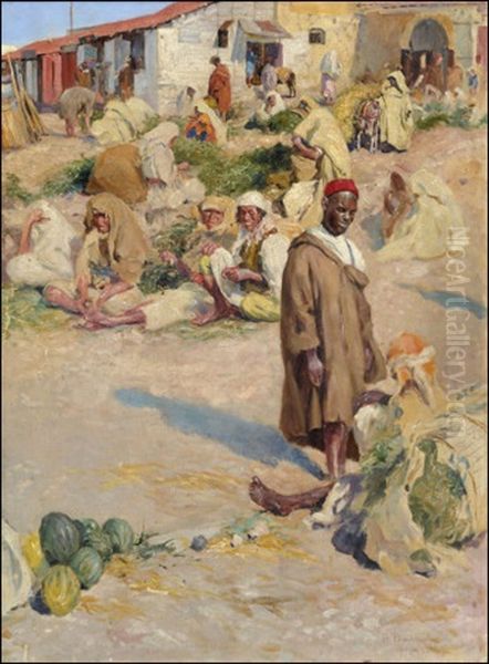 Kauppiaat Oil Painting by Hugo Backmansson