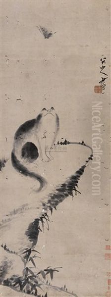 Cat Oil Painting by Bada Shanren