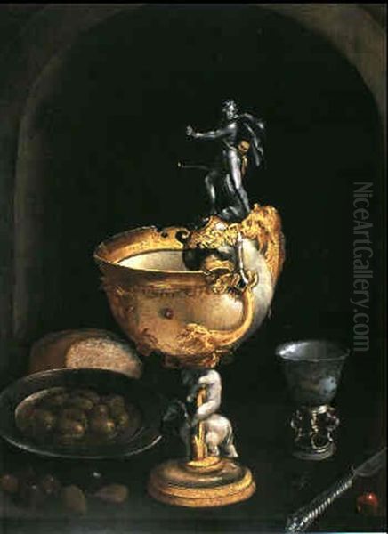 Stilleben Mit Nautiluspokal Oil Painting by Frans Badens